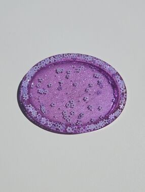 Handmade Purple Themed Mini Oval Resin Trinket Dish